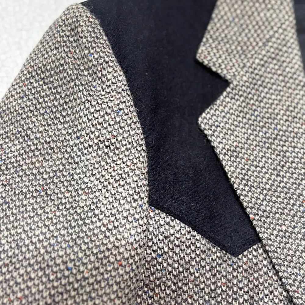 Vintage Taos Country Sport Coat Mens 42 Gray Wool USA Western Collection Blazer